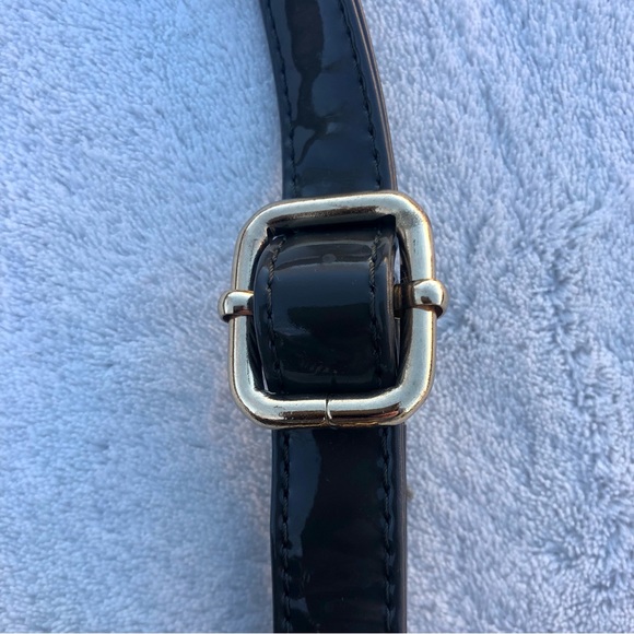 Bebe Crossbody bag Purse Tote Gray Patent Glossy - Picture 6 of 9